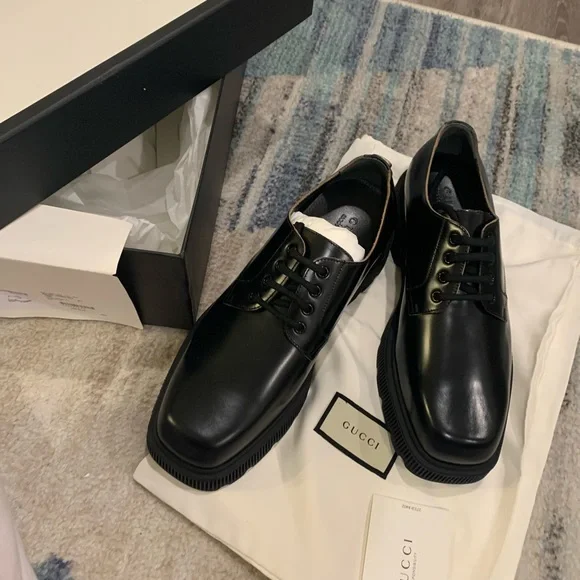 Gucci | Shoes | Gucci Men Cordovan Lux Leather Shoes Black  display picture 1